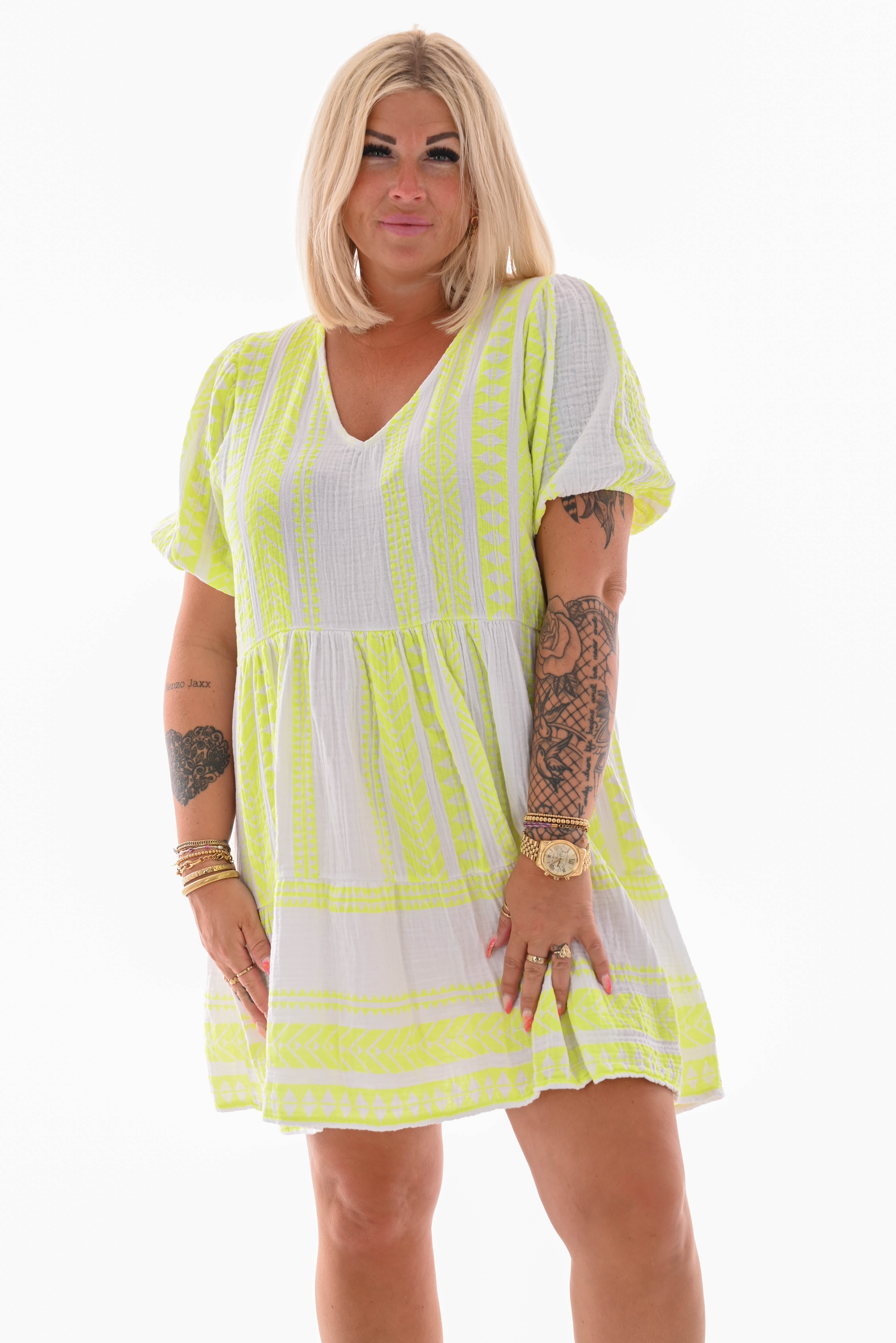 Tuniek crepe Aztec felgeel