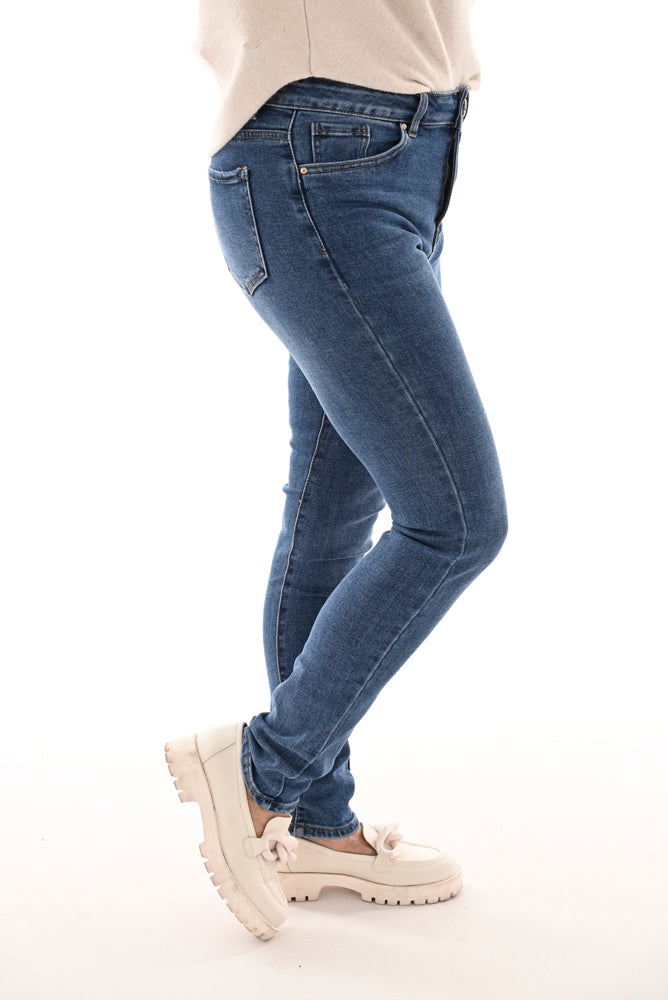 Goodies skinny jeans donkere wassing blauw