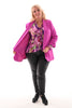 Blazer gedrapeerde mouwen magenta