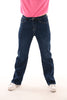 Karostar wide leg rits donkere wassing blauw