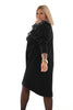 Sweater dress ronde hals met zakken zwart