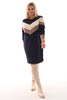 Sweater dress kort met strepen marineblauw