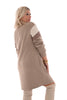 Sweater dress kort met strepen taupe