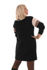 Sweater dress kort met strepen zwart