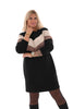 Sweater dress kort met strepen zwart