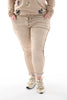 Silky stretchbroek bies love camel