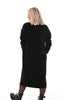 Sweater dress lang met turtle neck en zakken zwart