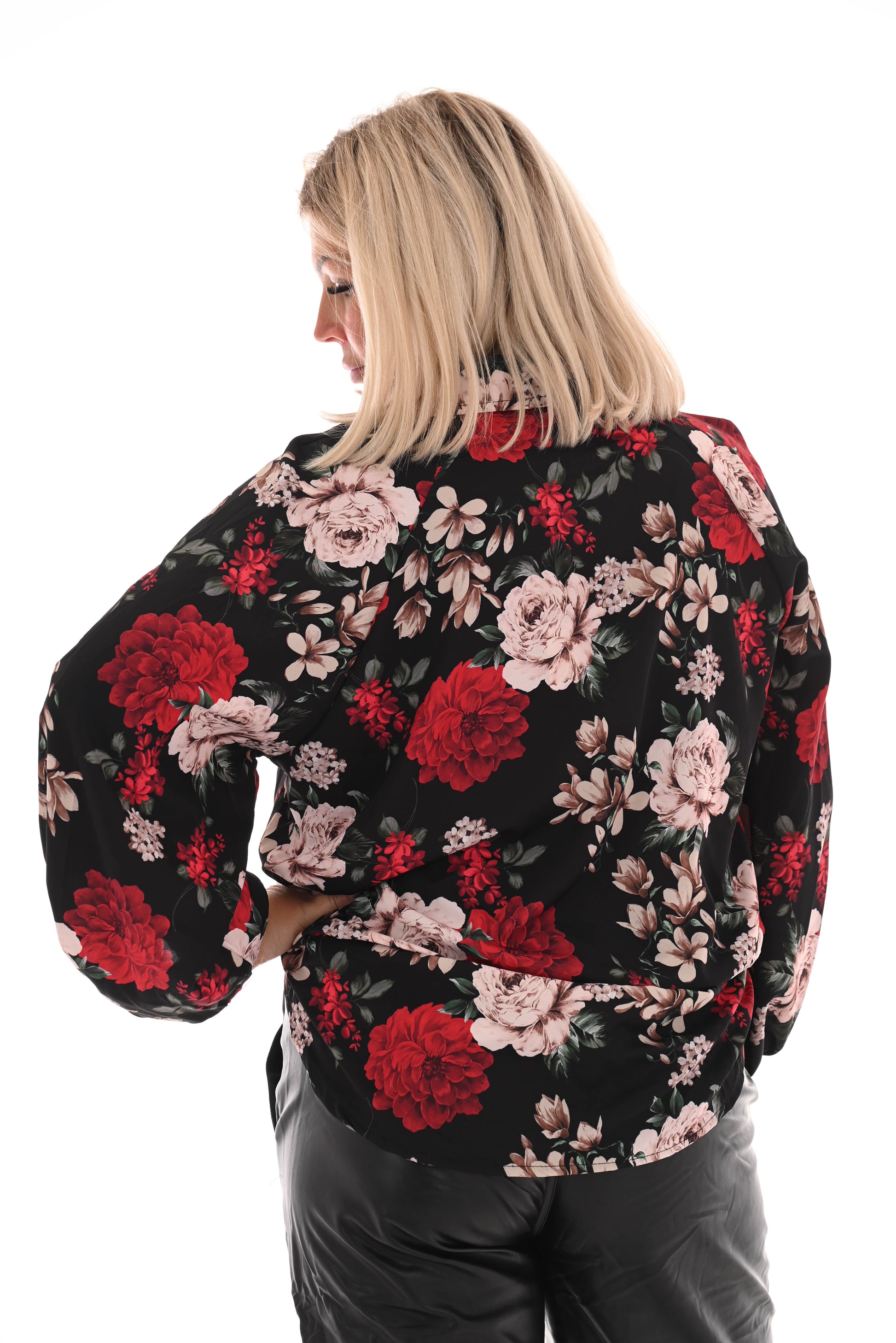 Blouse multi v-hals bloemen