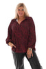 Blouse multi v-hals zwart/rood