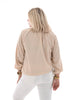 Silky blouse met strik beige