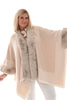 Vest fake fur manchet beige/roomwit