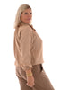 Silky blouse met strik camel