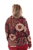 Blouse knopen en flowers aubergine