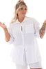 Tweedelige blouse met short uni wit