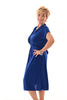 Half lange jurk knoop detail uni kobaltblauw
