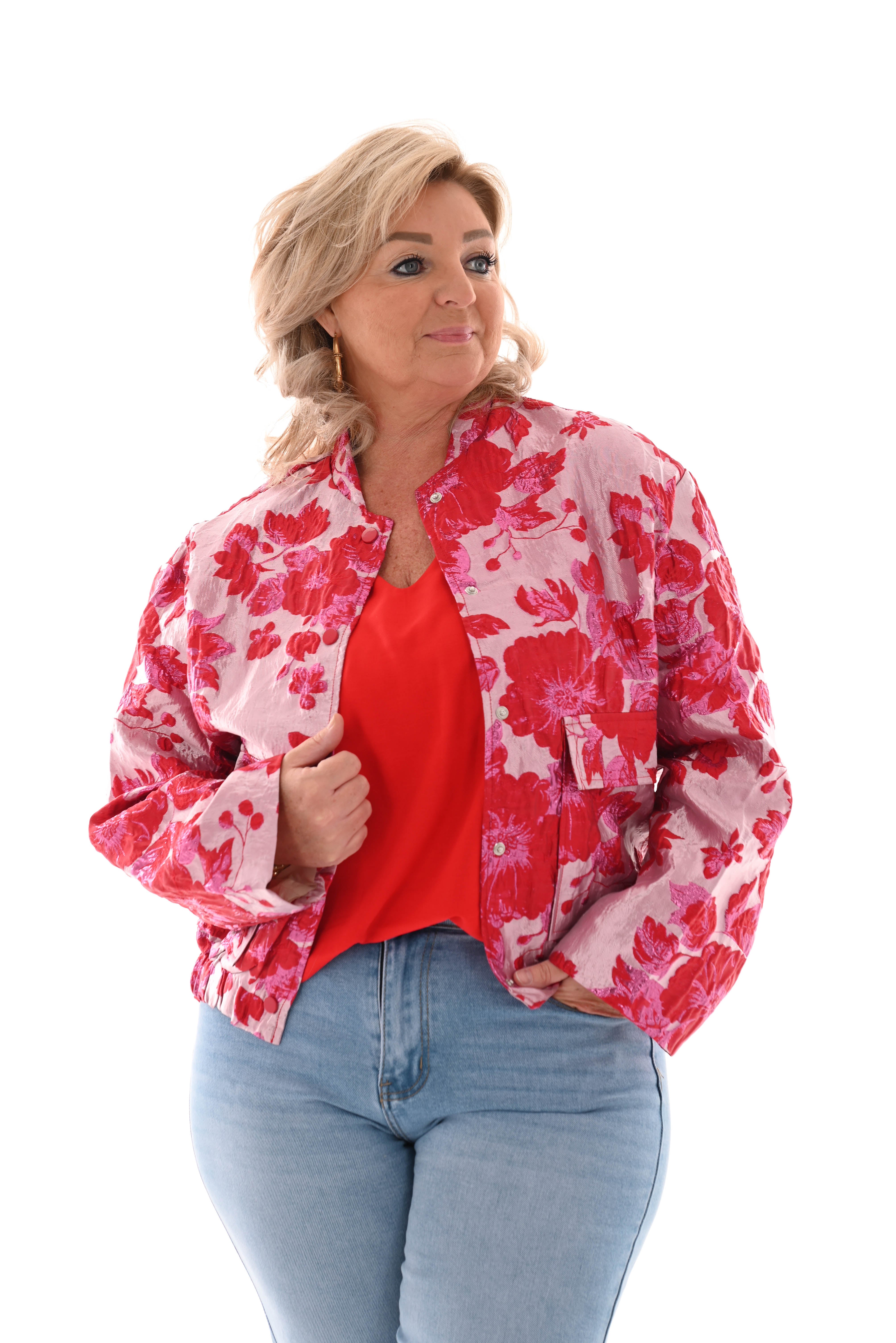 Bomber silky rood