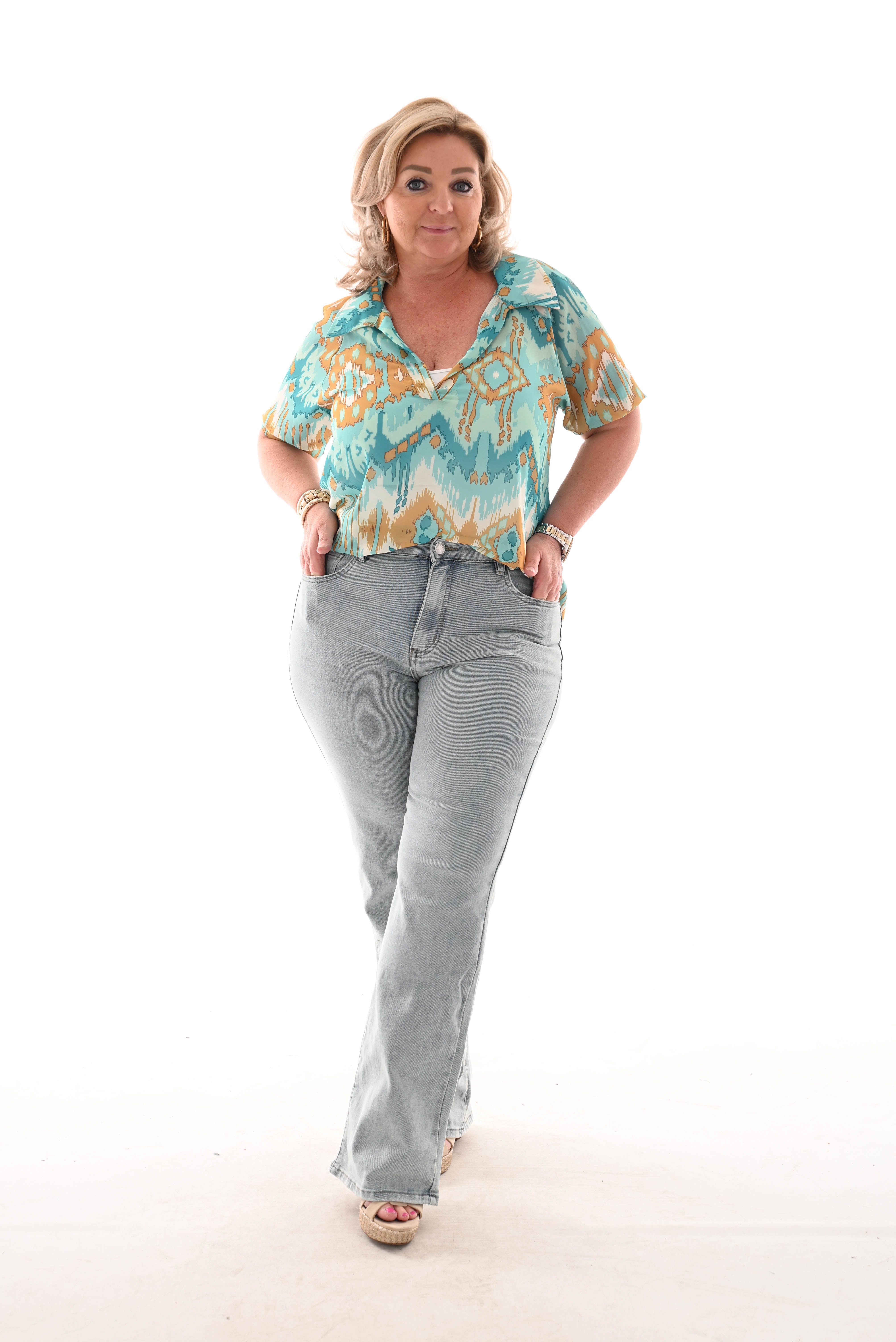 Norfy wide leg light stonewash