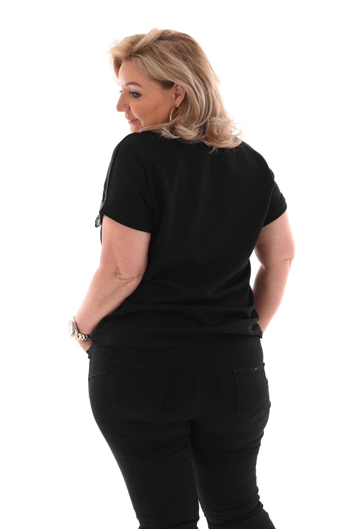 Shirt korte mouwen uni zwart