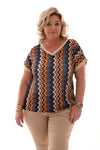 Top zigzag gehaakt marineblauw