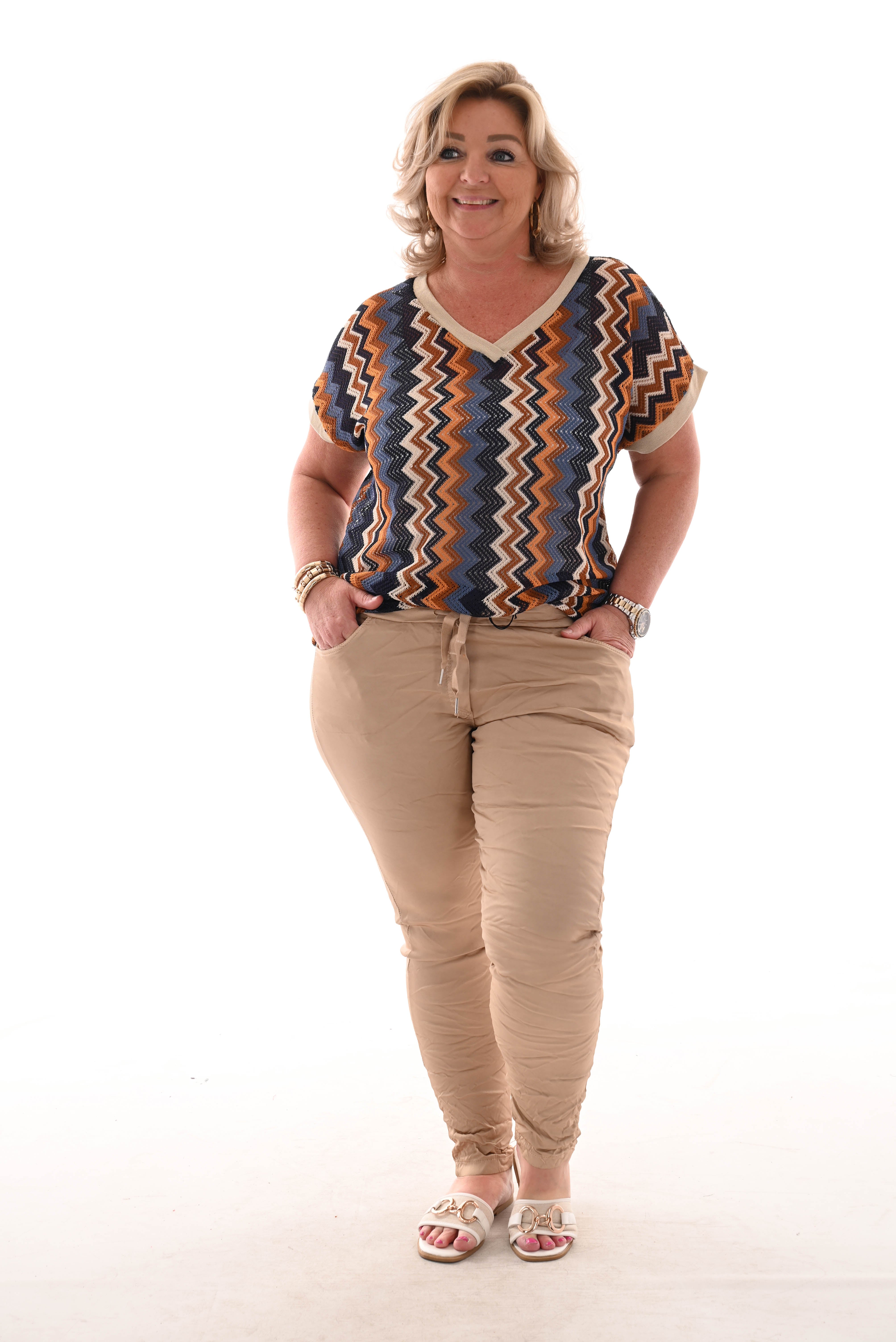 Top zigzag gehaakt marineblauw