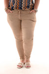 Silky stretchbroek camel