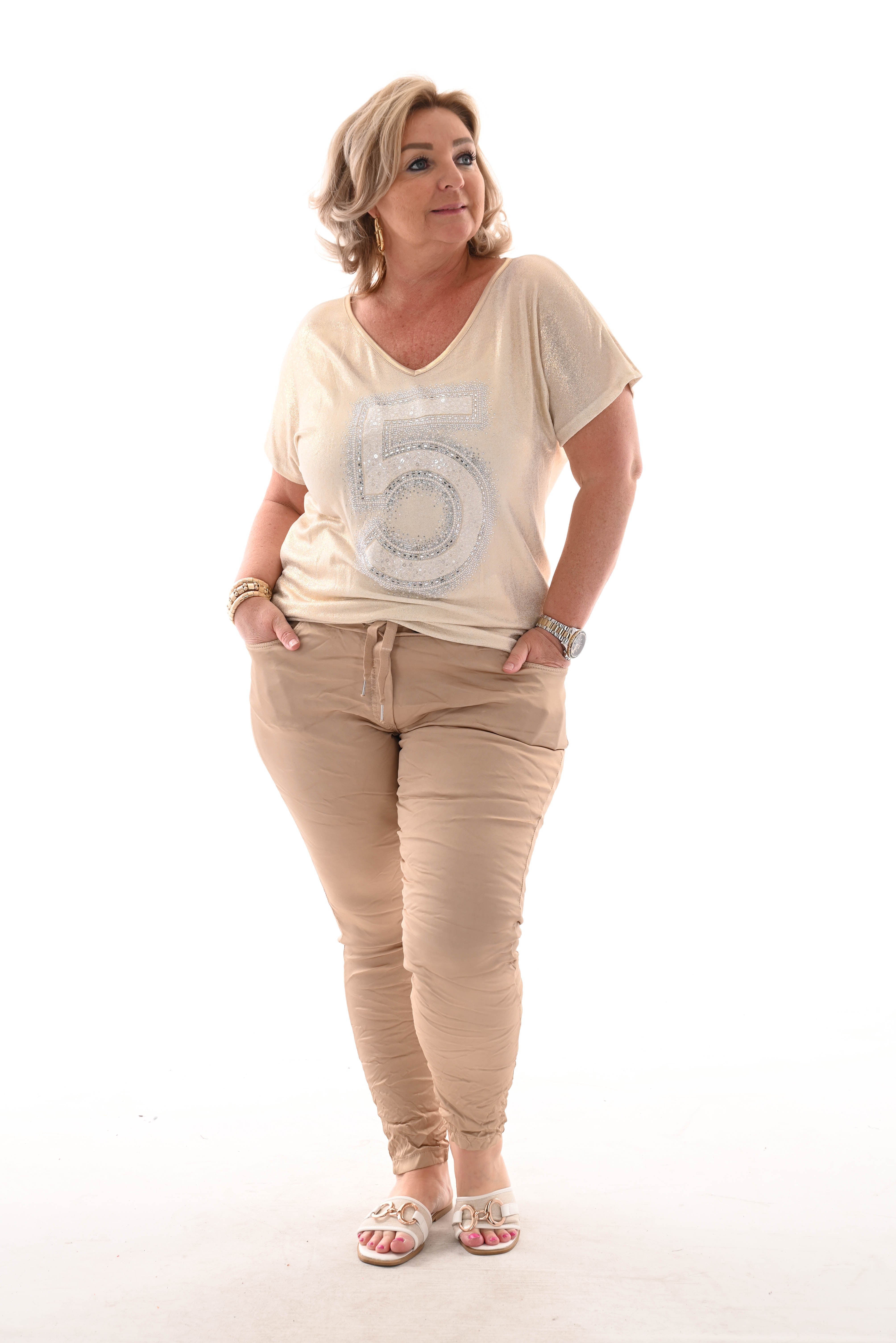 Shirt glitter 5. beige