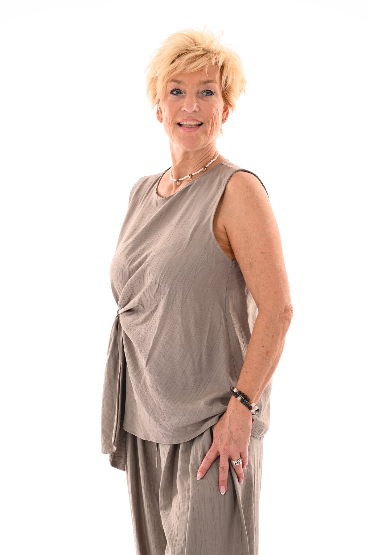 Tweedelig set ballon broek taupe