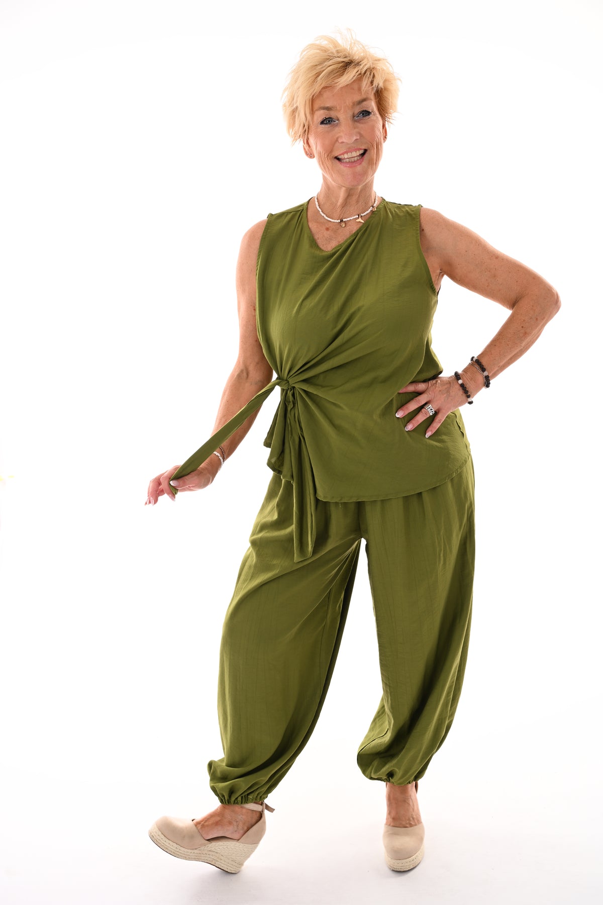 Tweedelig set ballon broek lime