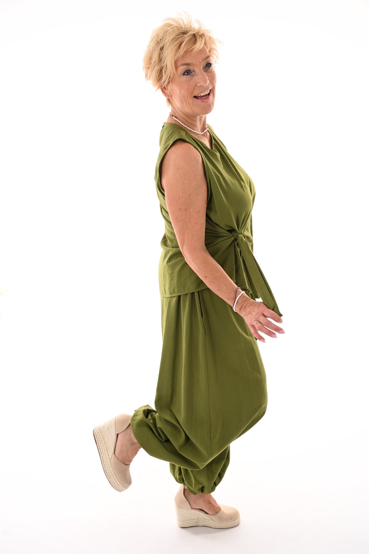 Tweedelig set ballon broek lime
