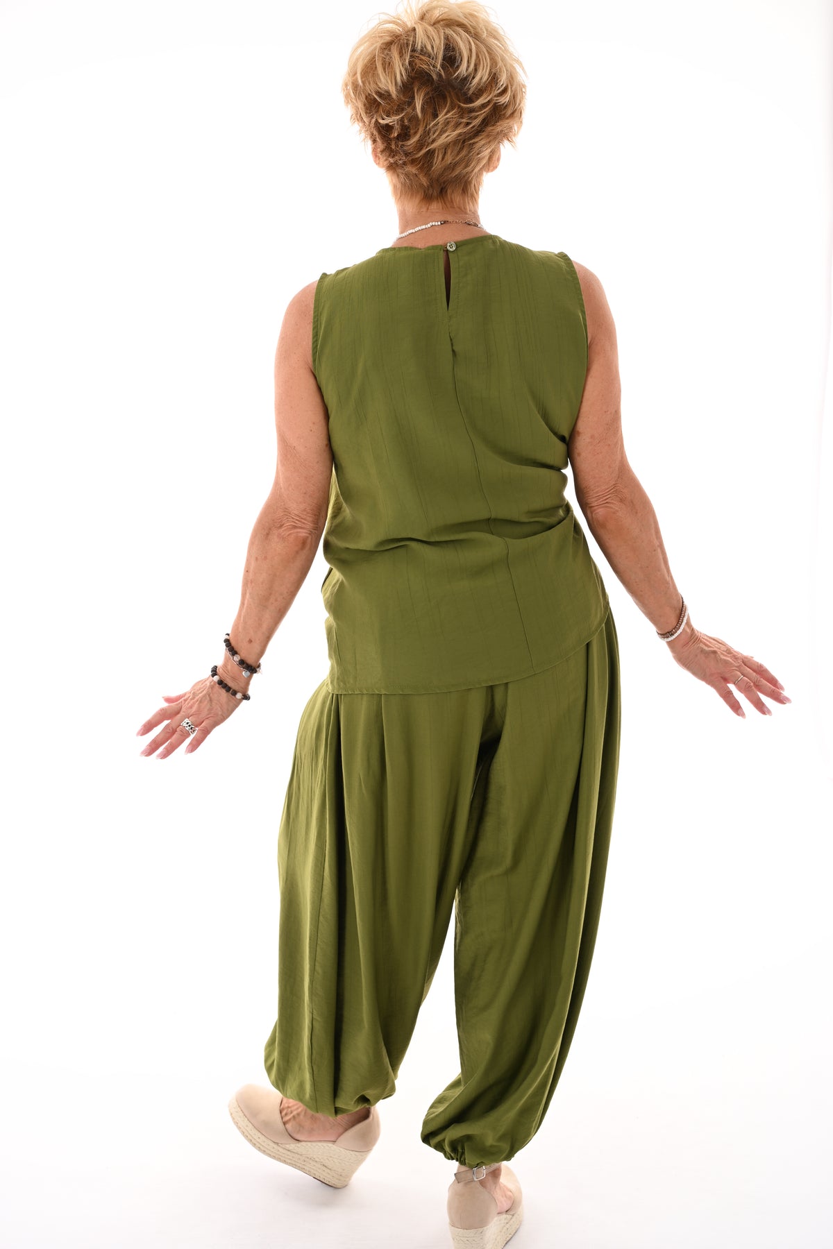 Tweedelig set ballon broek lime
