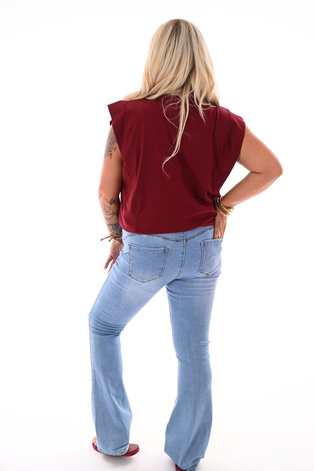 Top kapmouwen studs bordeaux