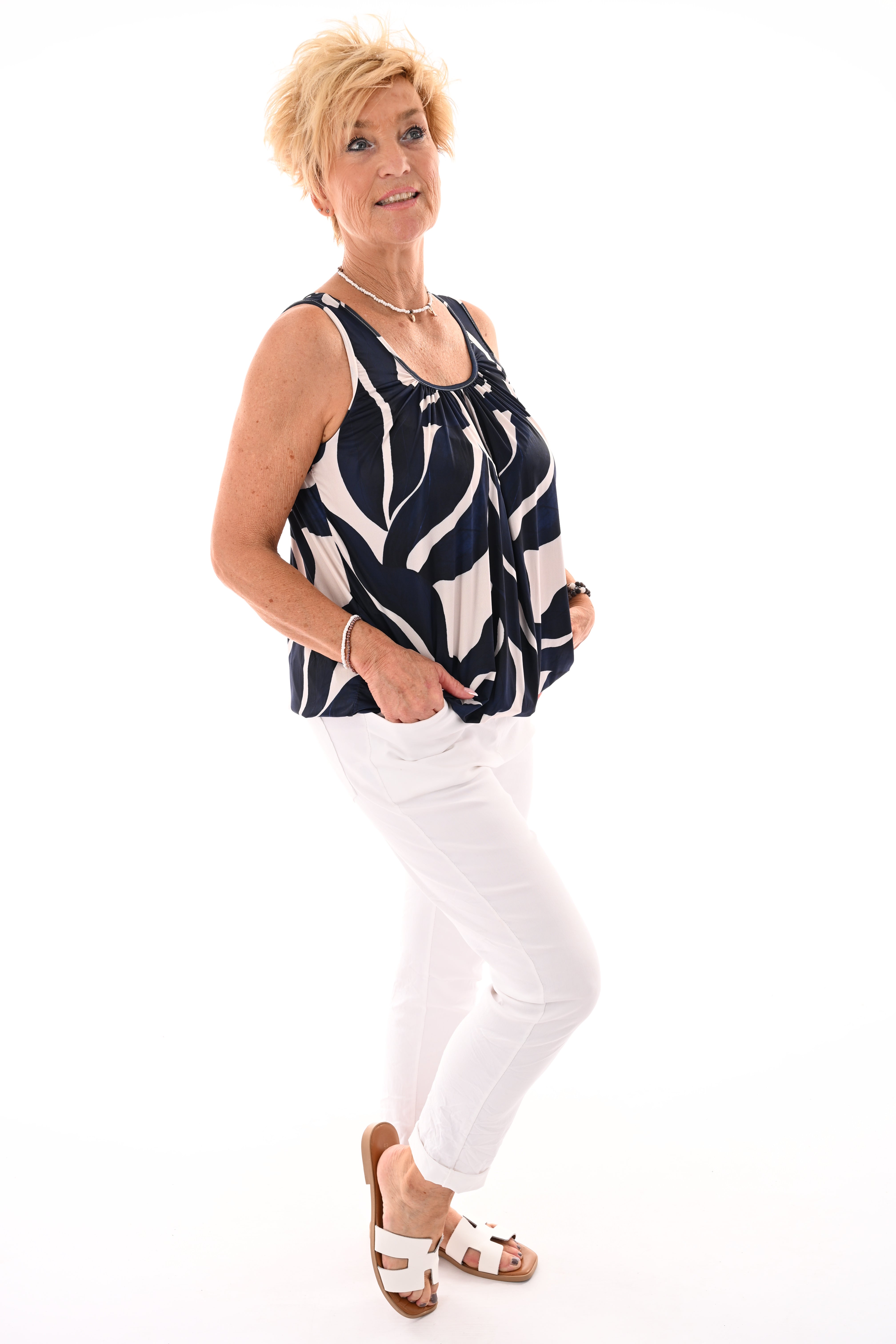 Top ballon bladeren marineblauw