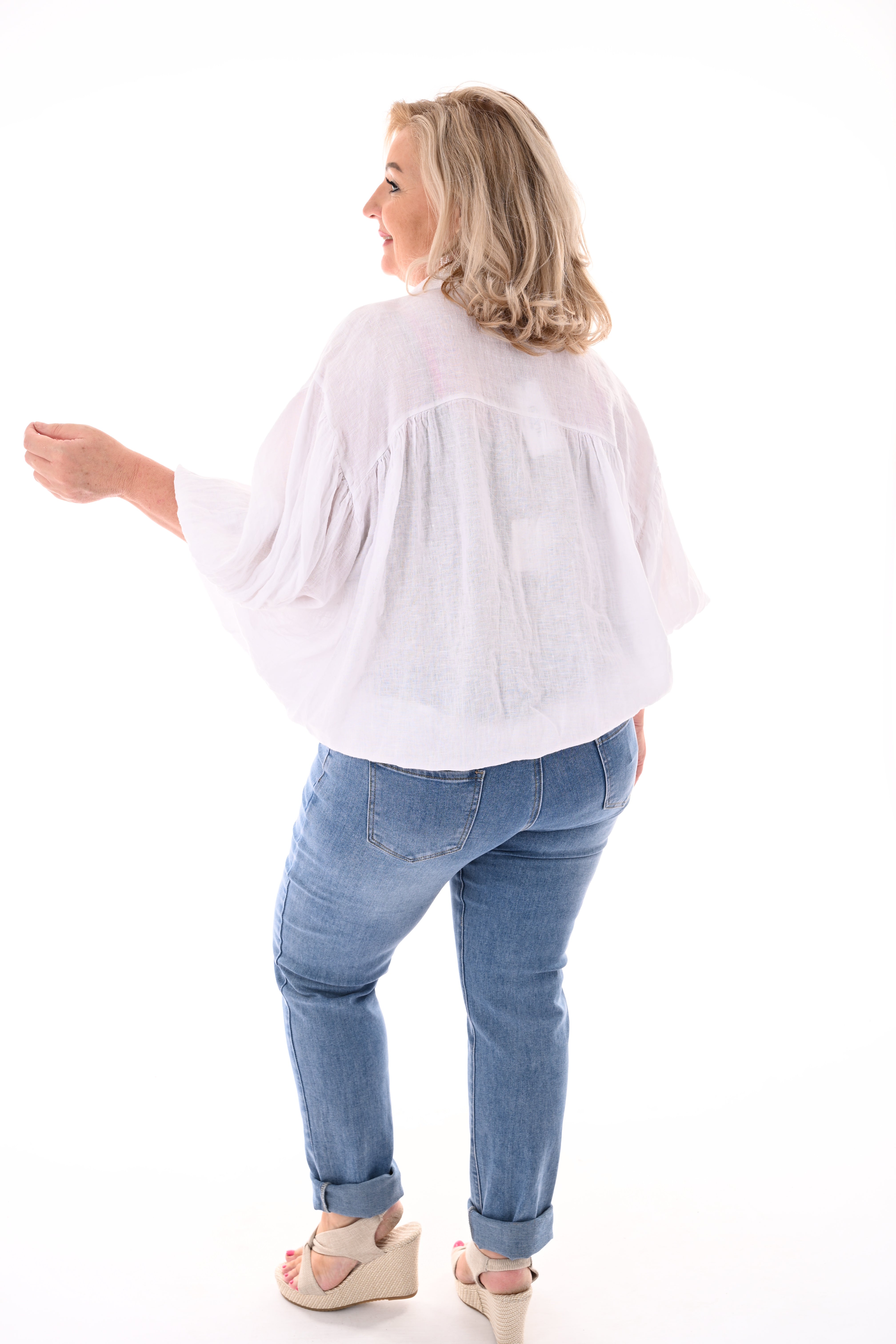 Blouse knoop detail wit