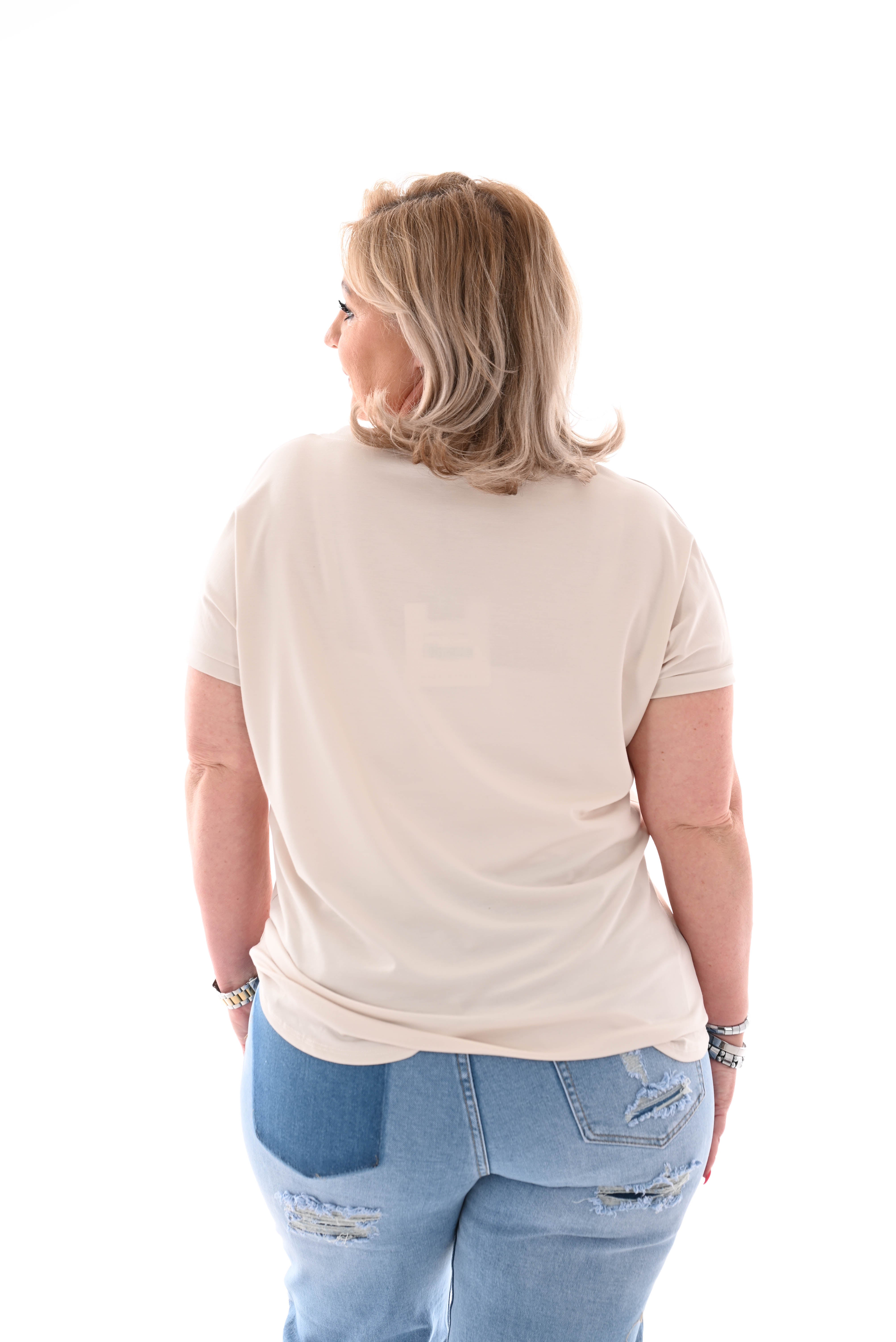 T-shirt summer vibes lichtbeige