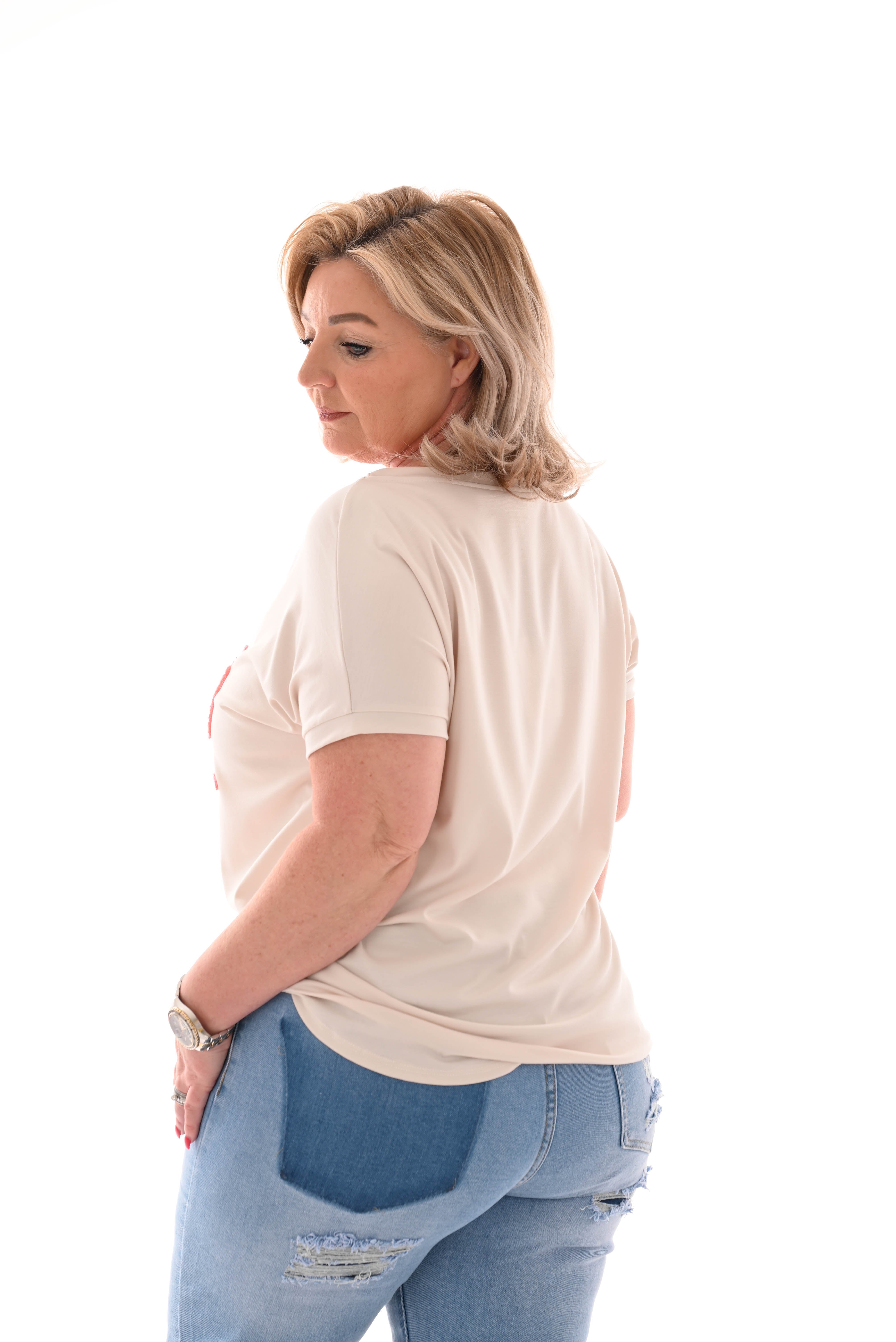 T-shirt summer vibes lichtbeige
