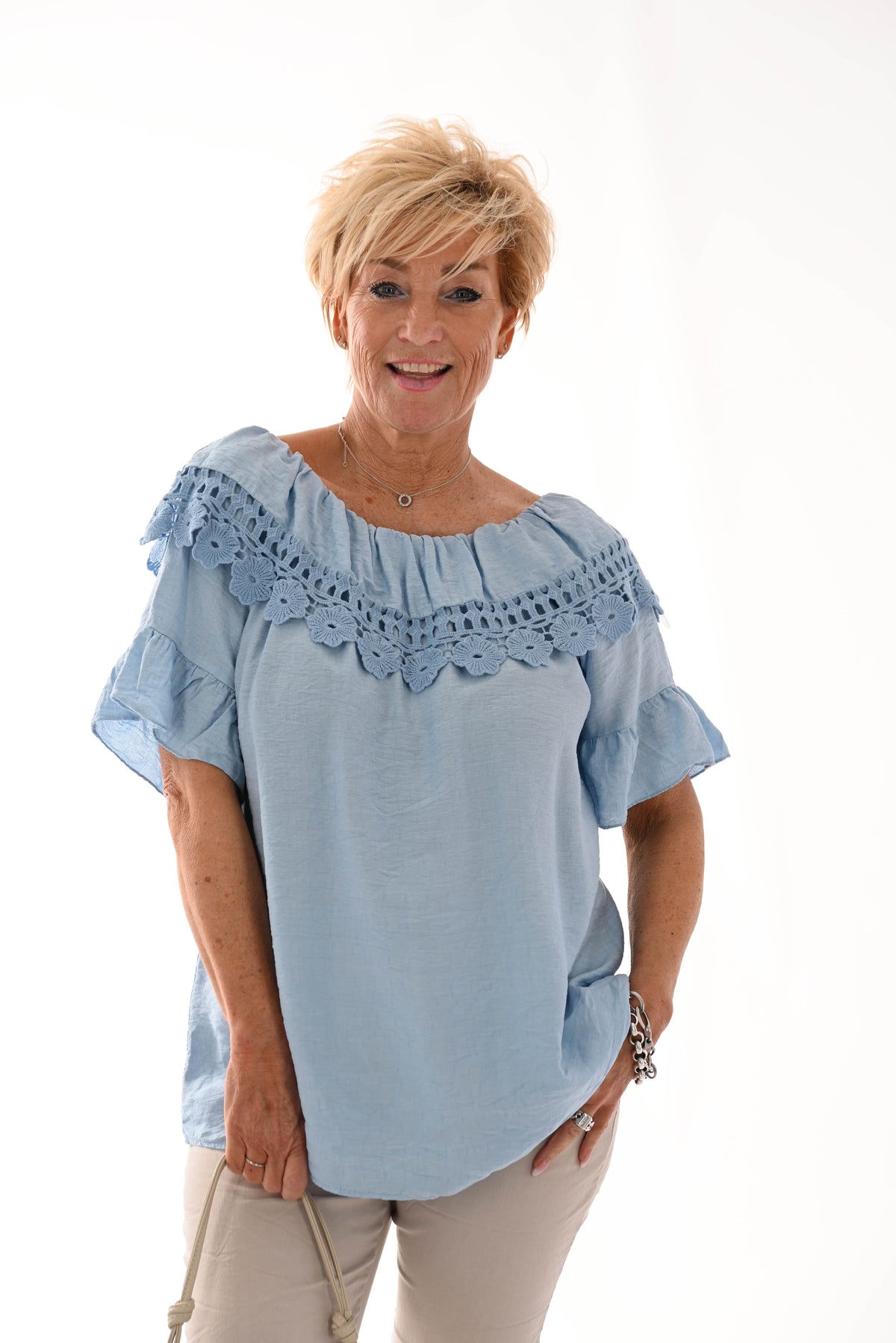 Top kanten rand blauw