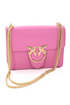 Leren crossbody tas gesp birds roze