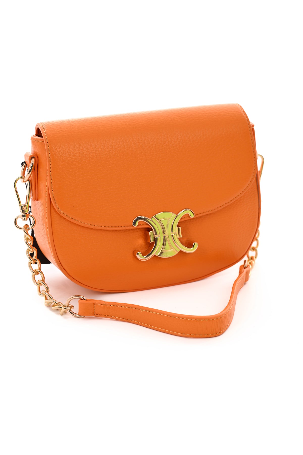 Crossbody tas met C-vormige gesp oranje
