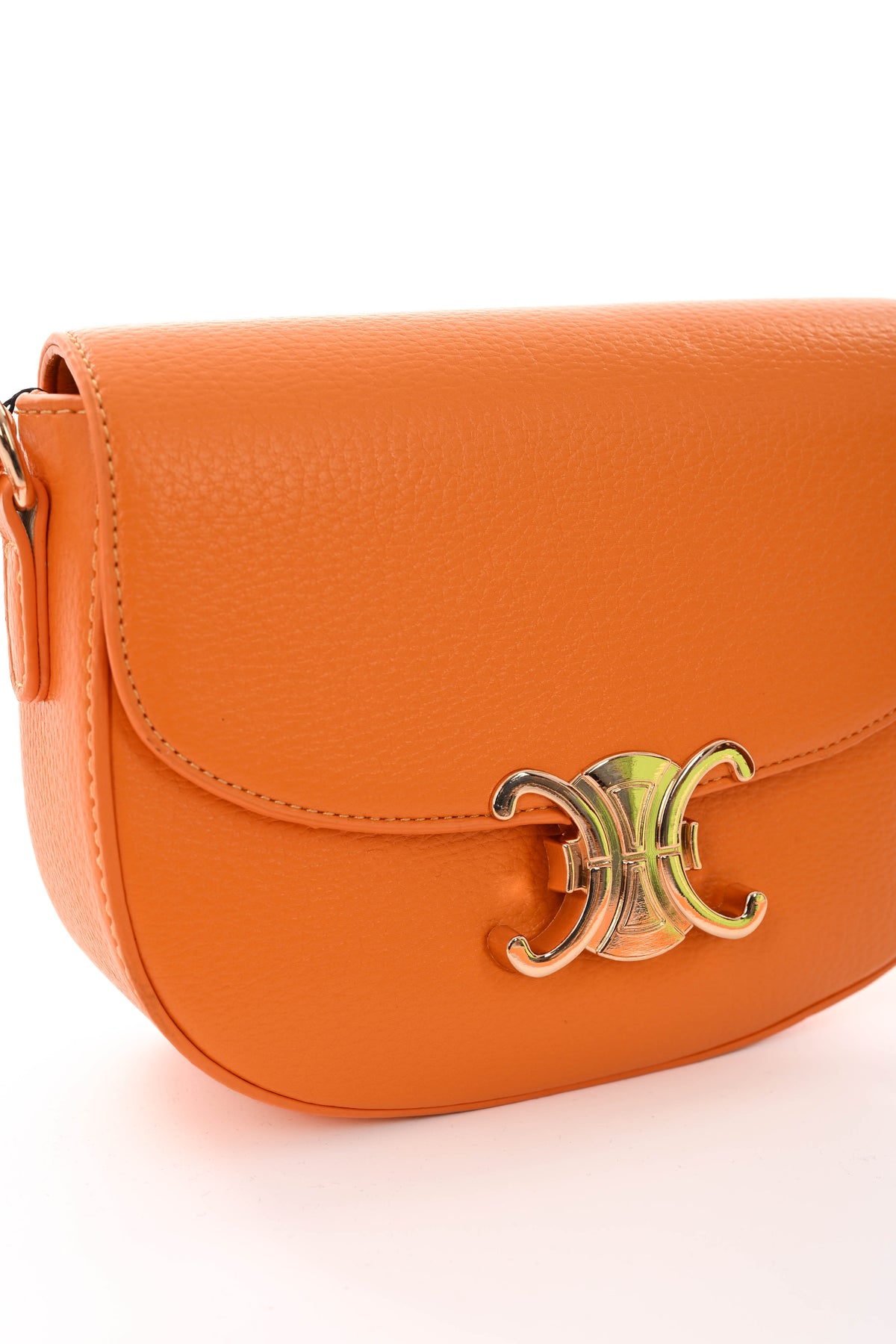 Crossbody tas met C-vormige gesp oranje