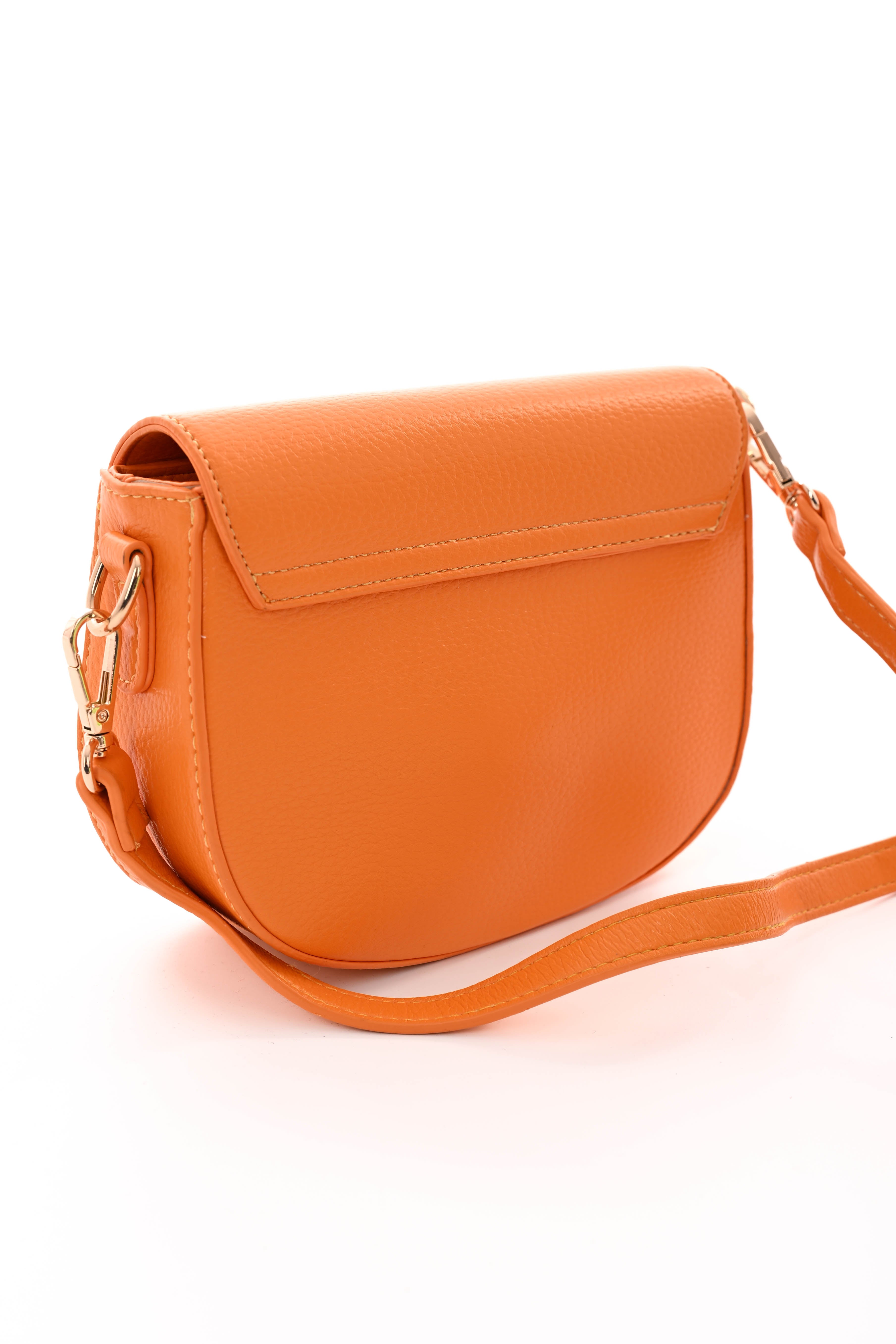 Crossbody tas met C-vormige gesp oranje