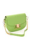 Crossbody tas met C-vormige gesp groen