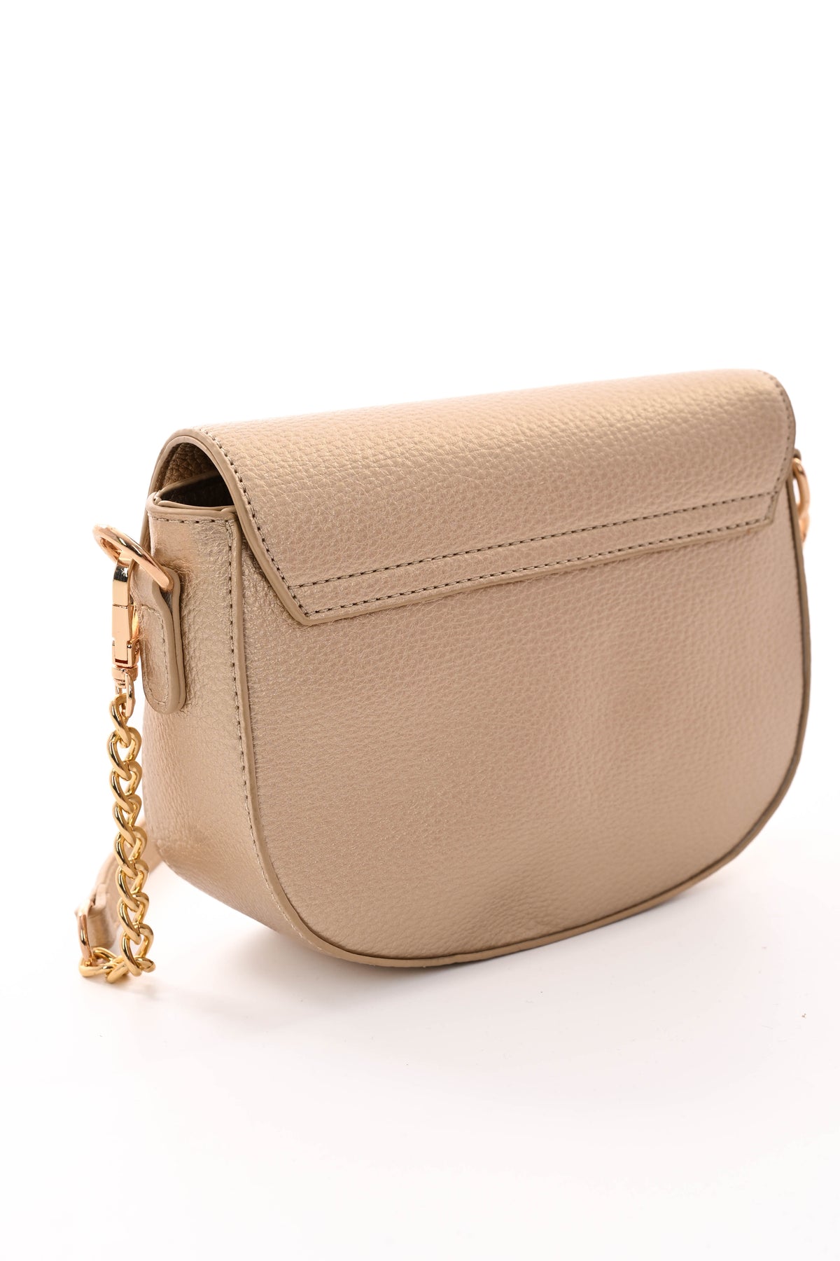 Crossbody tas met C-vormige gesp goud