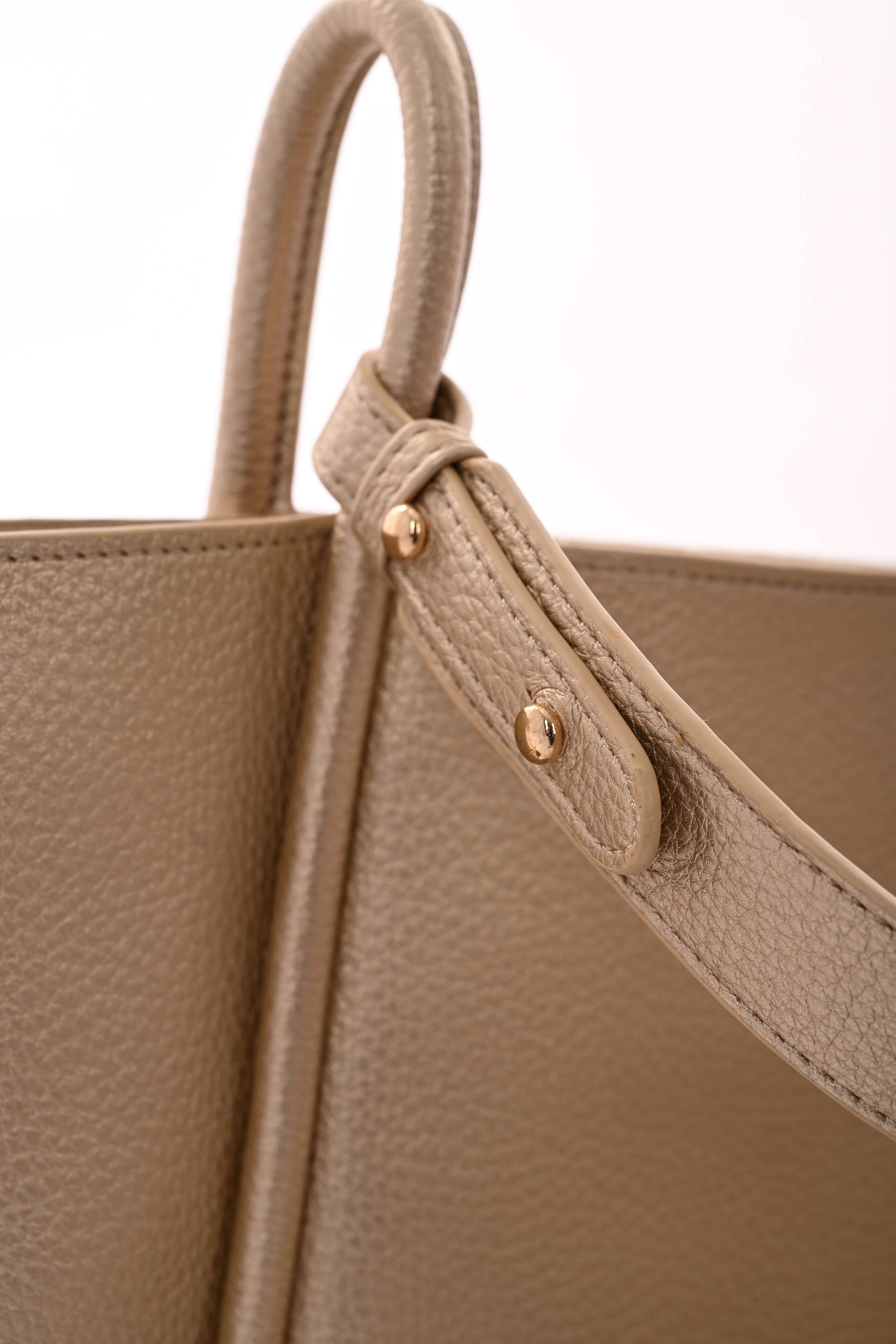 Driedelige shopper schoudertas goud