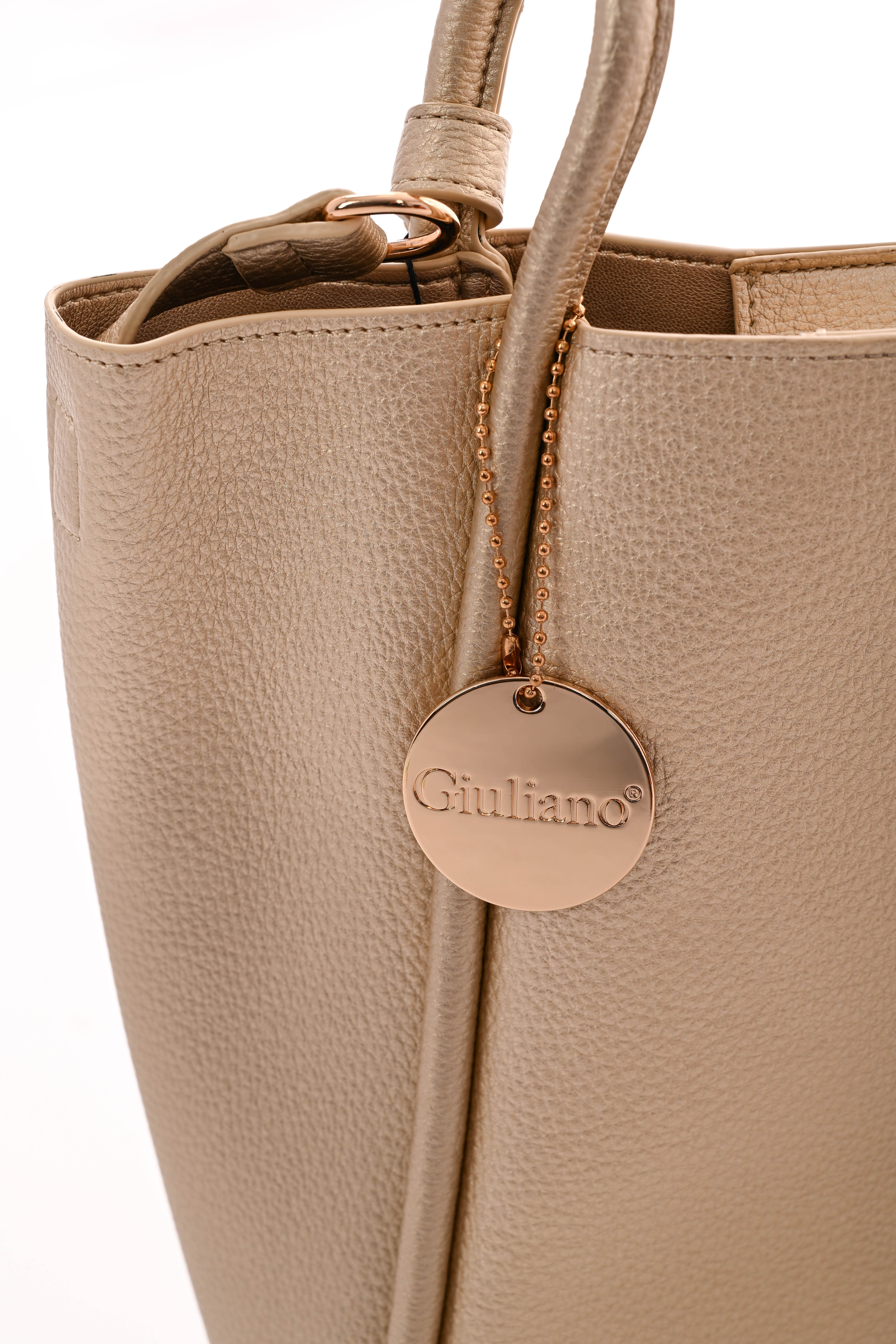 Driedelige shopper schoudertas goud