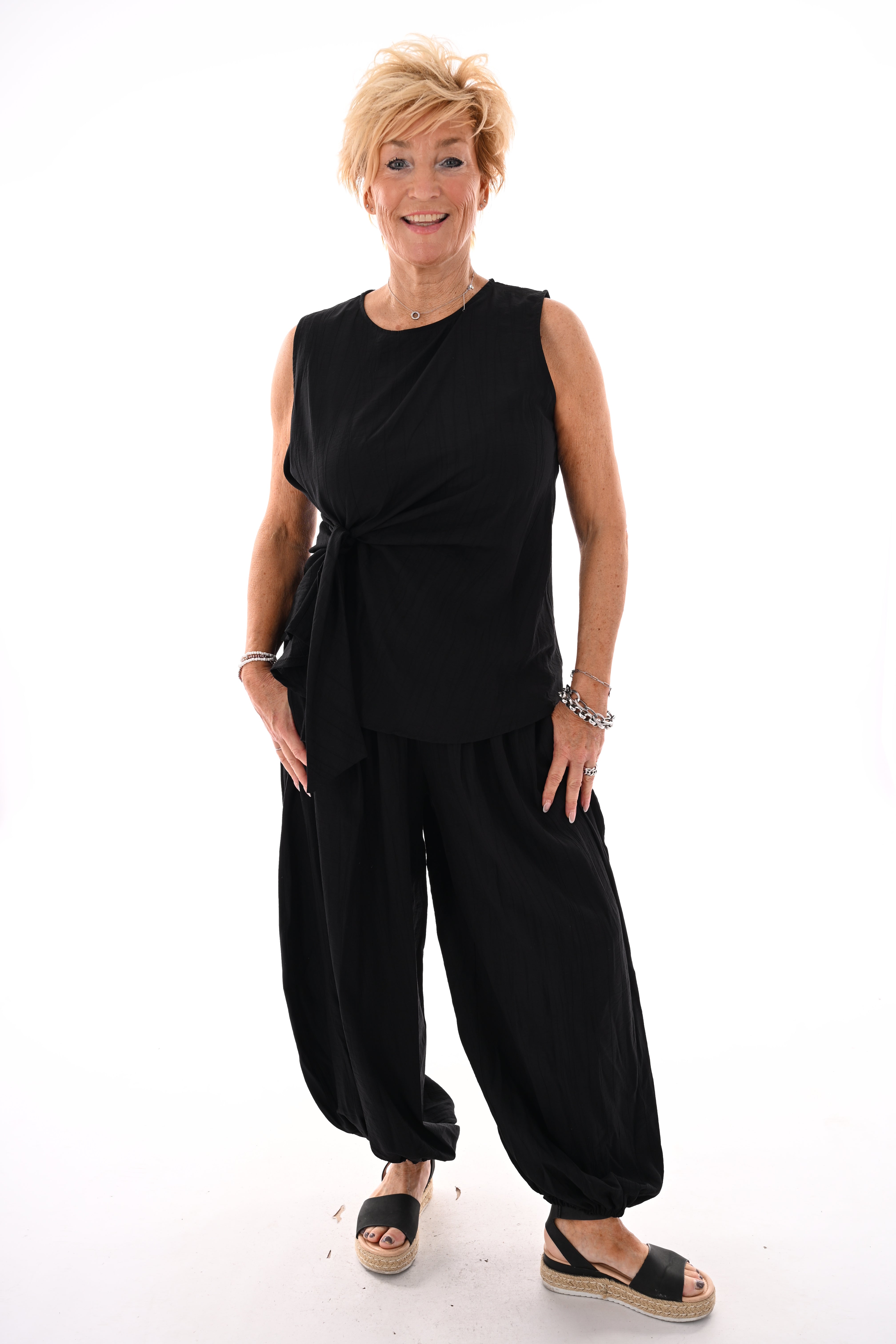 Tweedelig set ballon broek zwart