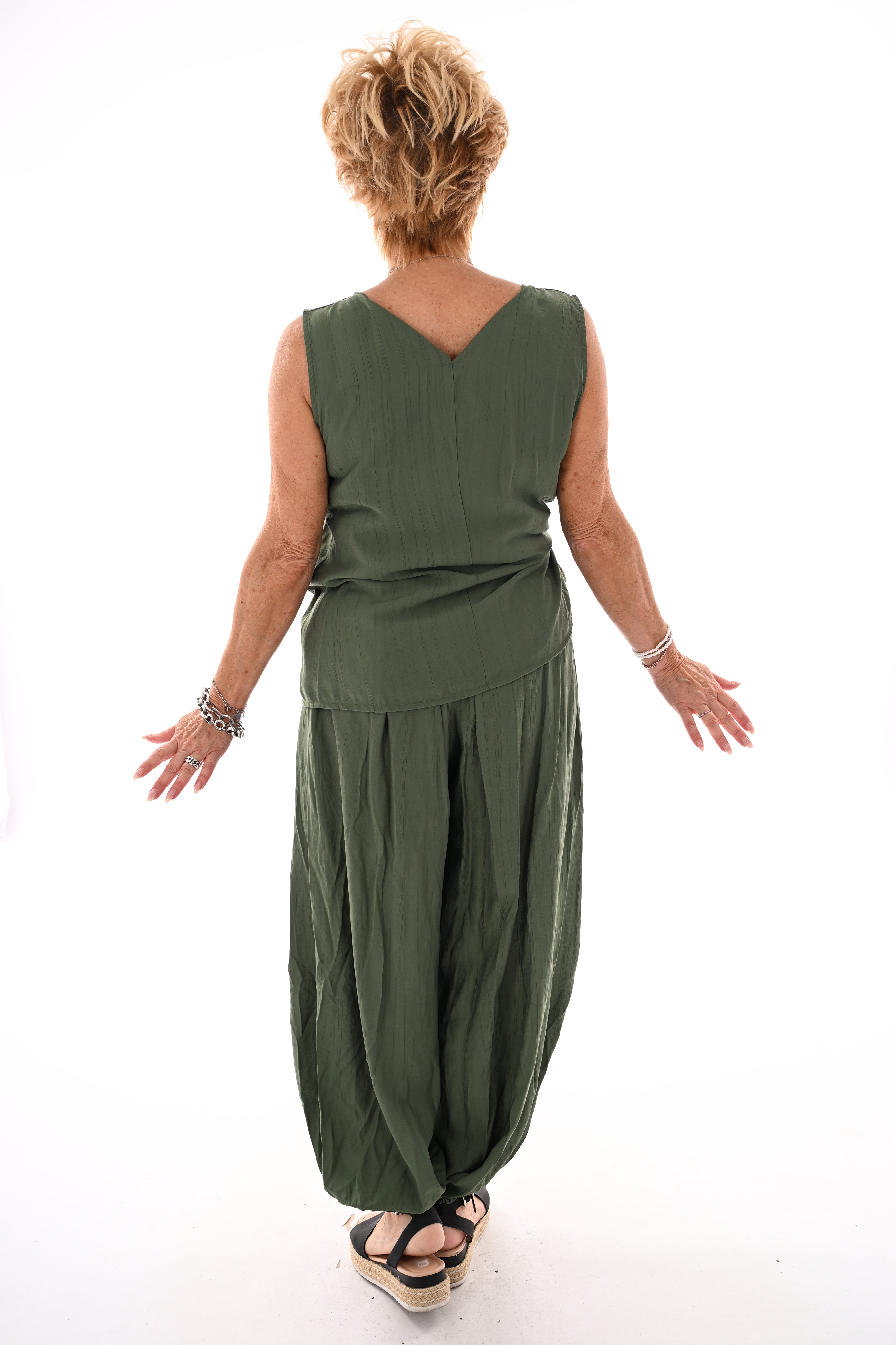 Tweedelig set ballon broek olijfgroen