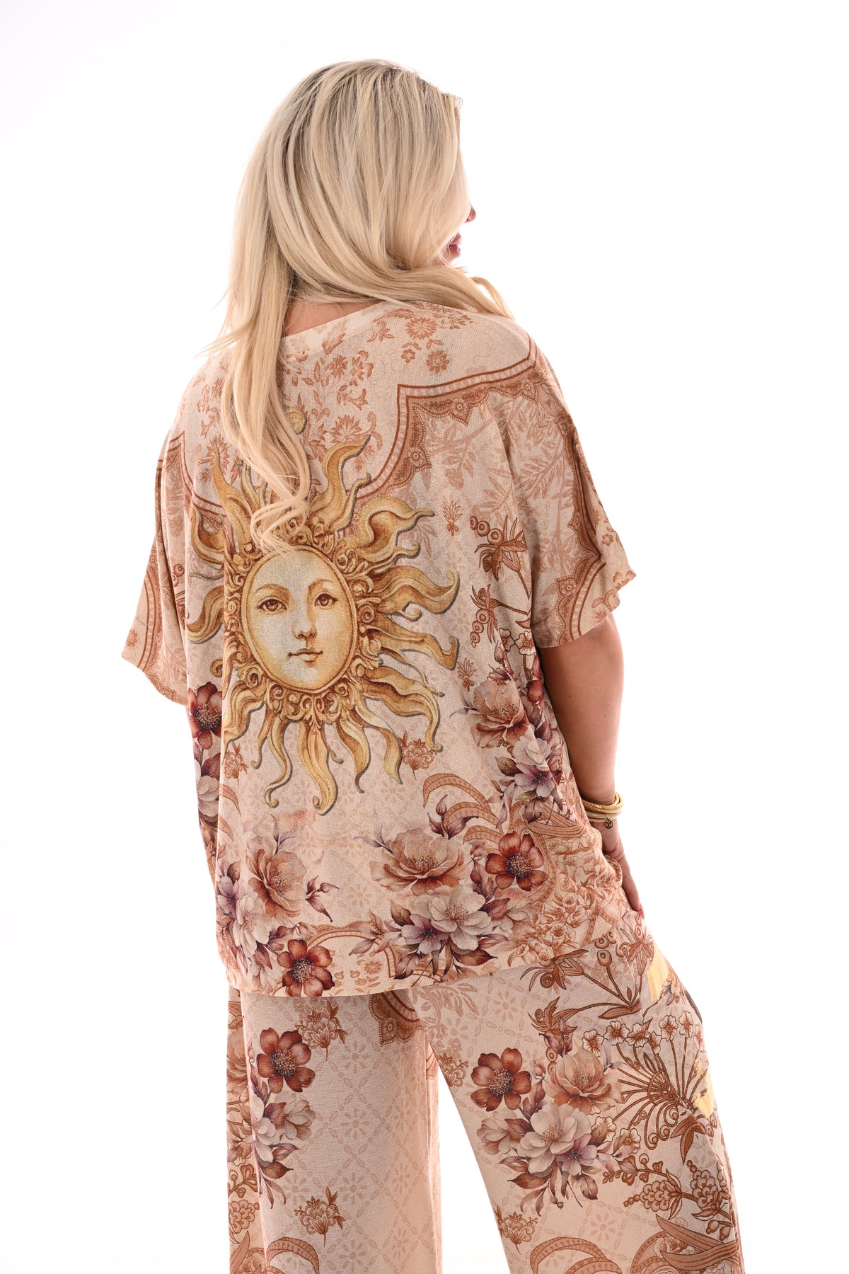 Tweedelig set tropical beige
