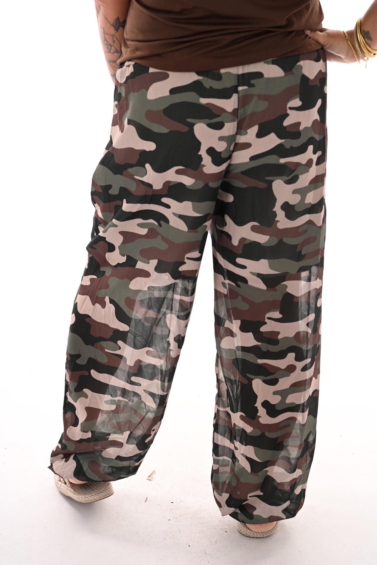 Ballon broek print army legergroen