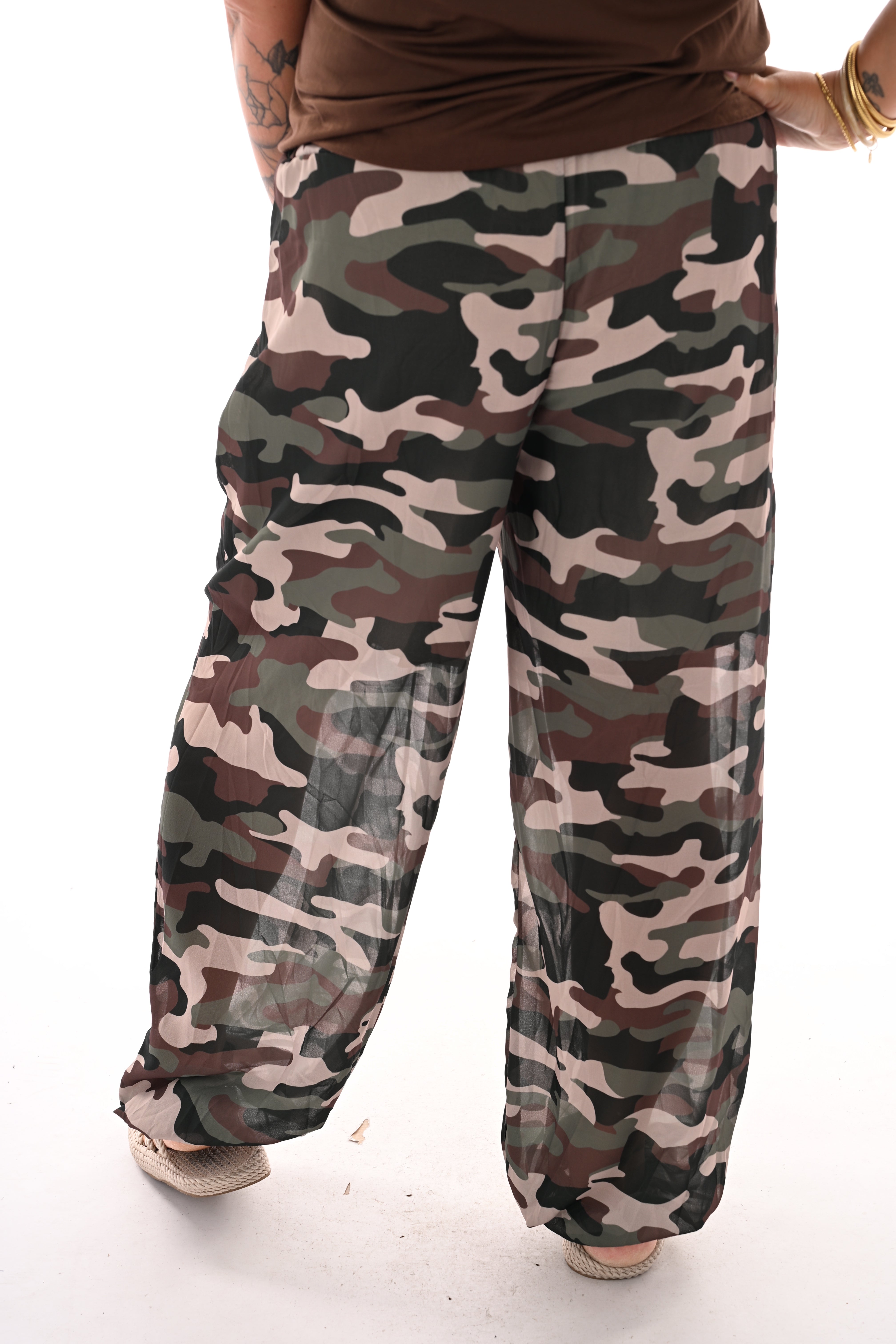 Ballon broek print army legergroen