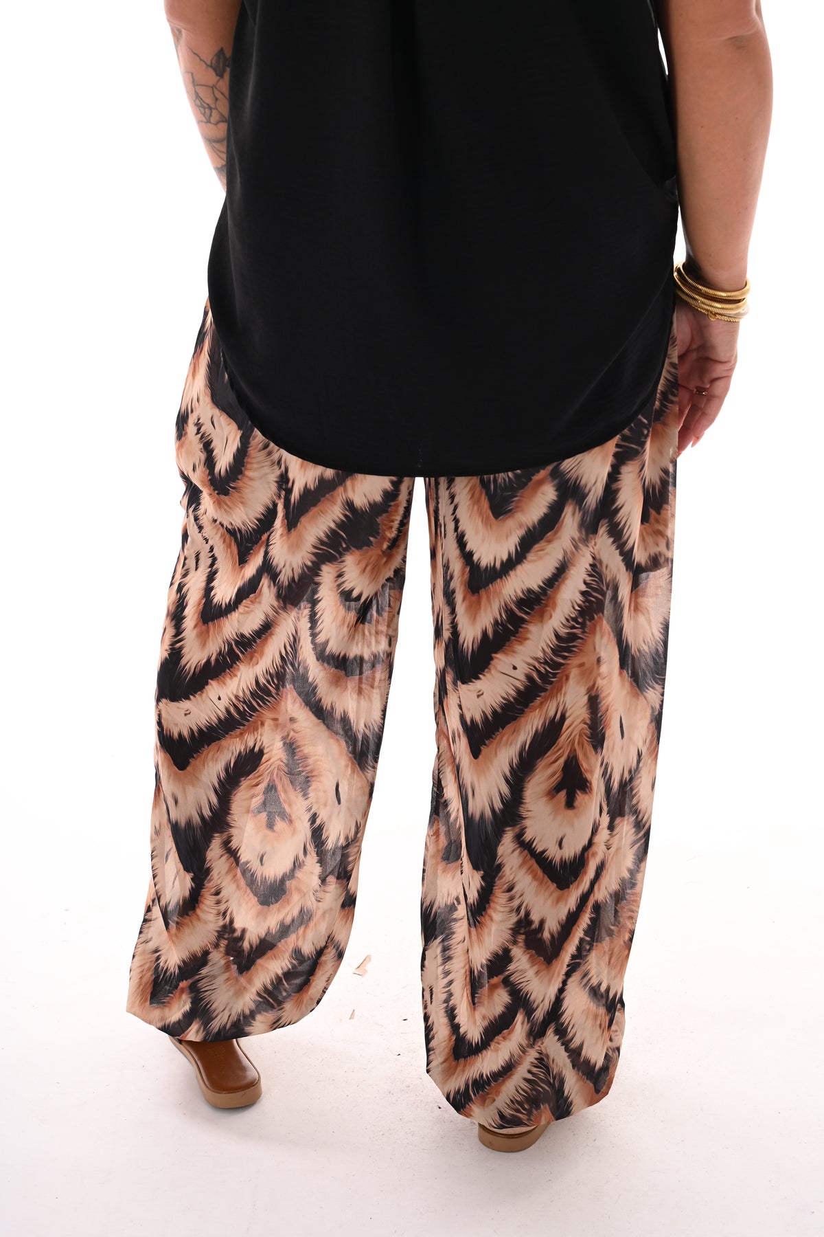 Ballon broek print abstract beige